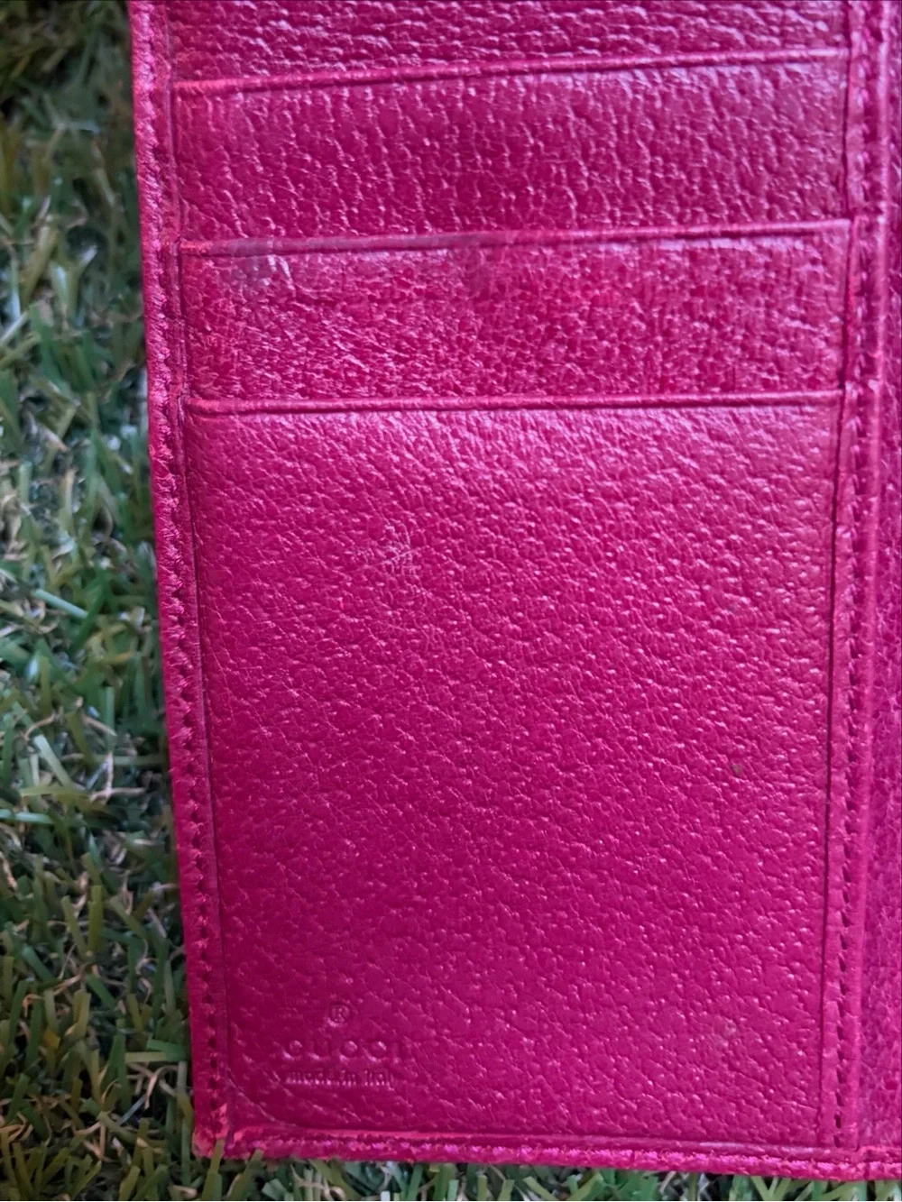 Vintage Gucci Horsebit Monogram Pink Long Wallet